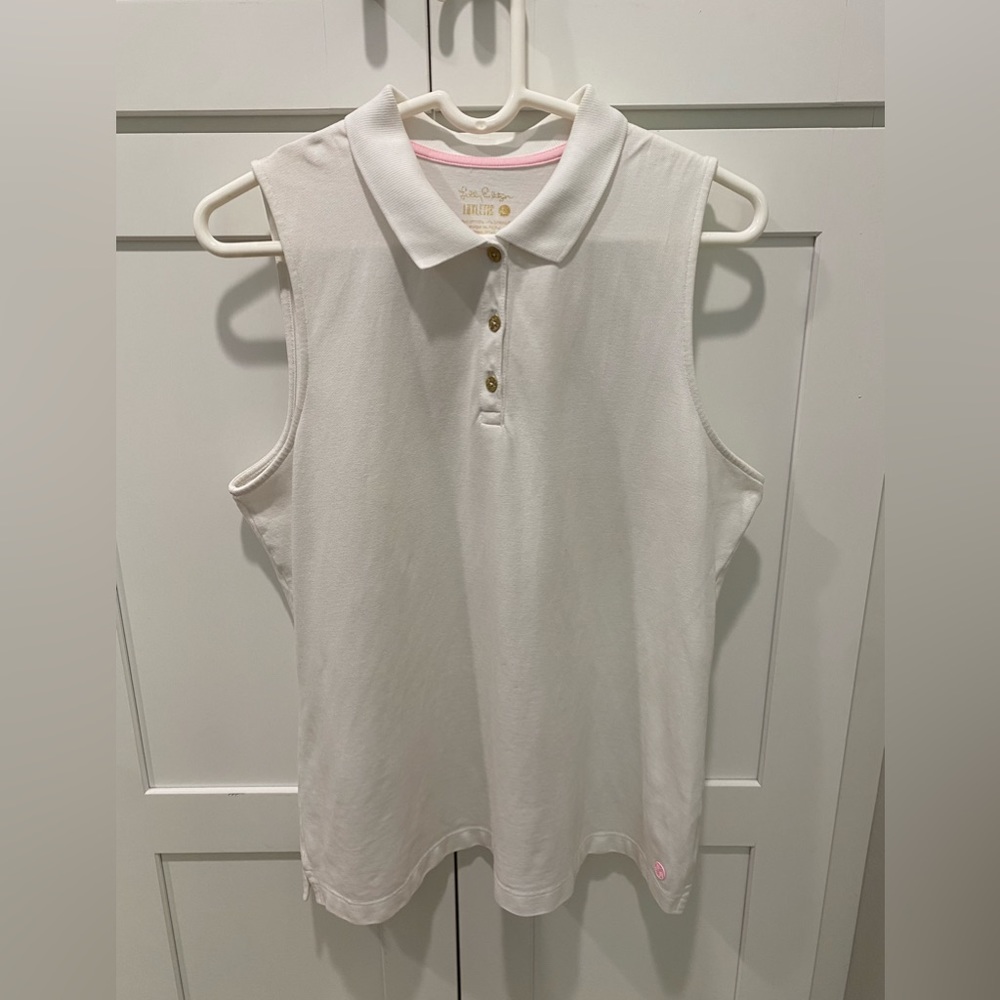 Lilly Pulitzer Luxletic sleeveless polo white sz L